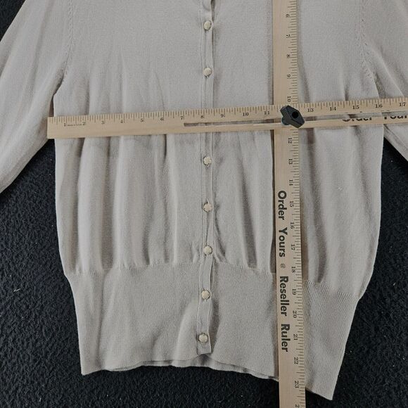 Premise Studio Womens Sweater Beige Size Medium Rayon Blend Pearl Button - Picture 3 of 12